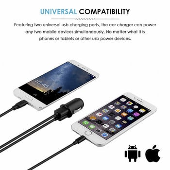 2.4A Car Truck Dual 2 Port USB Mini Charger Adapter Universal Mobile Phone GPS DVR Camera Charger For Iphone11 X Huawei Samsung