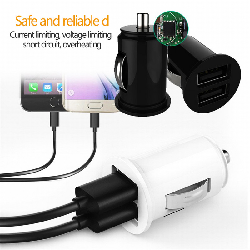 2.4A mașină camion dual 2 porturi USB mini încărcător adaptor universal telefon mobil GPS DVR cameră încărcător pentru Iphone11 X Huawei Samsung