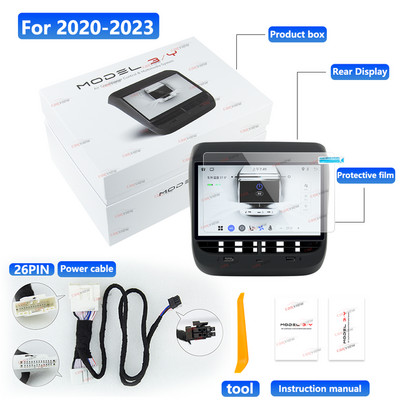 Pentru Tesla Model3/Y Panou de afișare din spate Ecran de 7,0 inci Sistem multimedia Android 12 Control wireless Carplay pentru aer condiționat