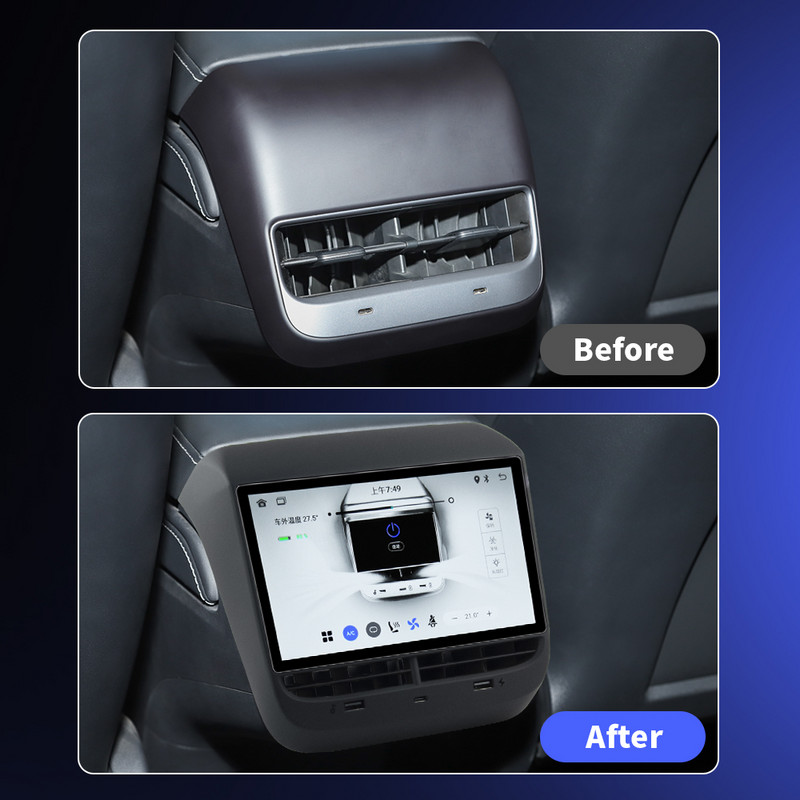 Pentru Tesla Model3/Y Panou de afișare din spate Ecran de 7,0 inci Sistem multimedia Android 12 Control wireless Carplay pentru aer condiționat