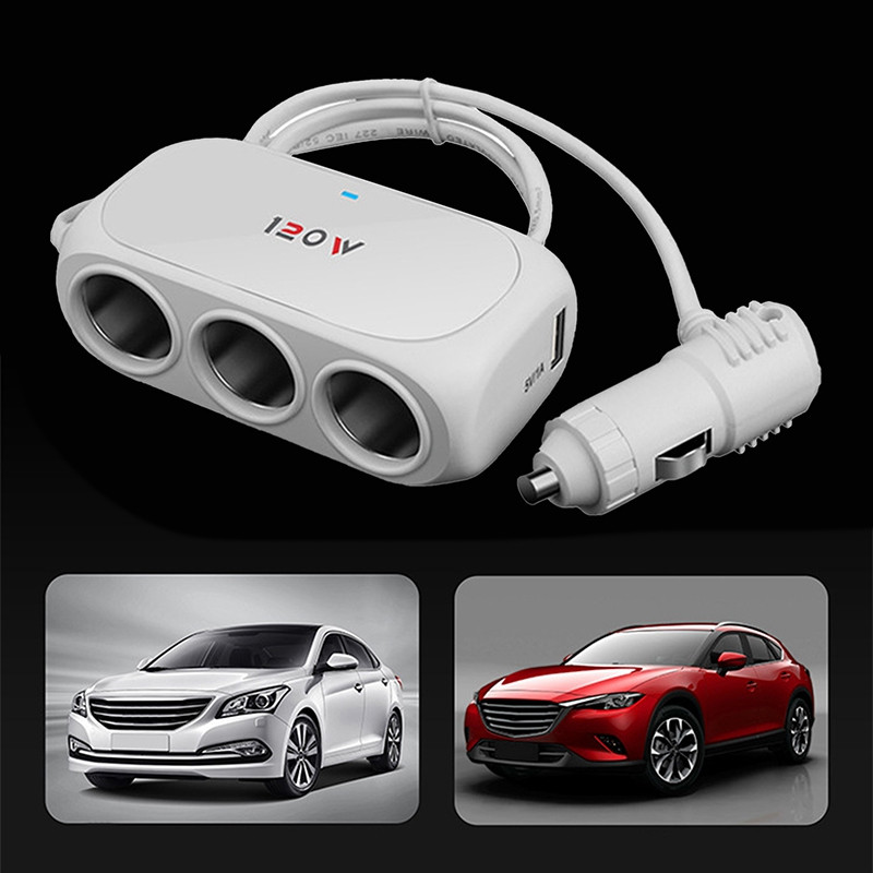 12V-24V Brichetă Auto Priză Splitter Mufă LED Dual USB 3 Căi Adaptor Încărcător USB Încărcător Auto Pentru Telefon mobil Încărcător PC