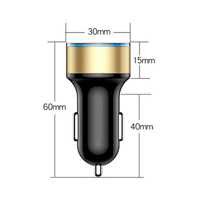 Porturi duble 3.1A USB încărcător de țigări auto Brichetă LED digital voltmetru 12V/24V
