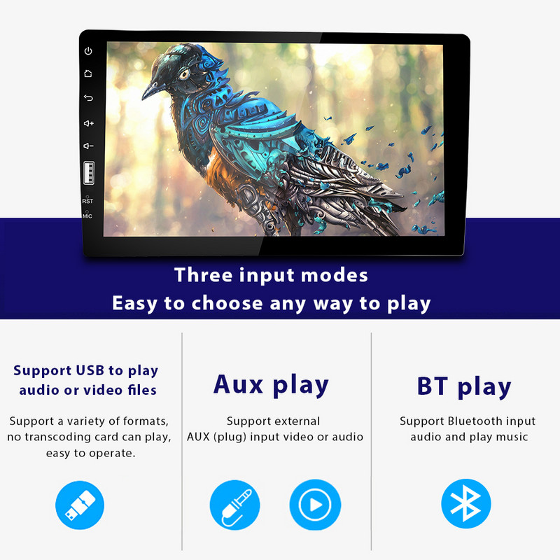 LeeKooLuu 1 Din automašīnas radio 9 collu HD autoradio multivides atskaņotājs 1 DIN skārienekrāns Auto audio automašīnas stereo MP5 Bluetooth USB FM kamera