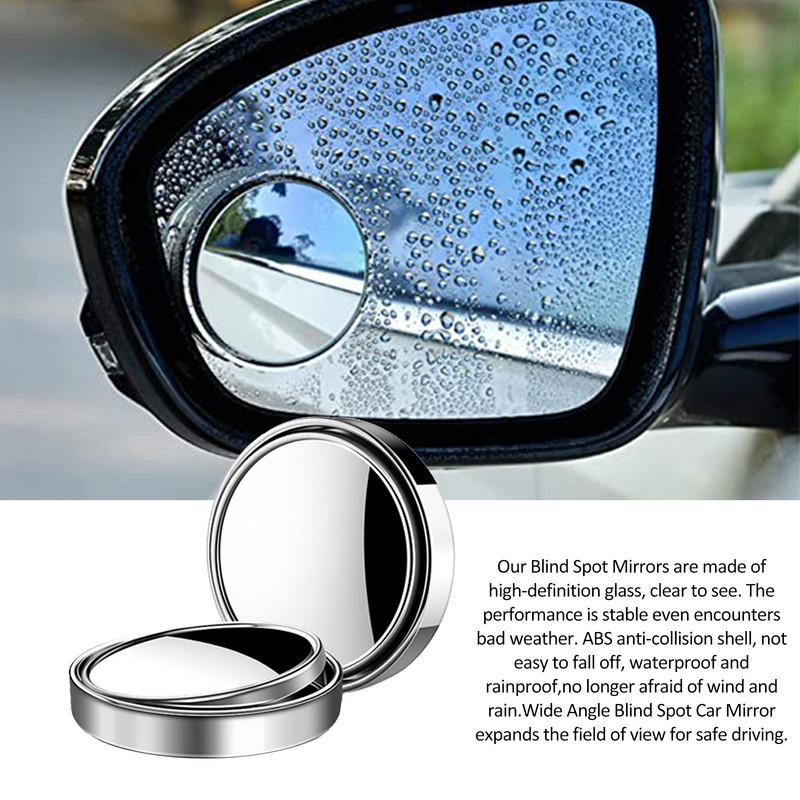 Oglinzi pentru unghiul mort din sticlă HD Oglinzi pentru unghiul mort Oglindă retrovizoare convexă Stick On Design 360 Oglindă pentru unghiul mort reglabilă