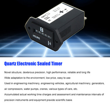 Counter Tractor Truck Rectangle Generator Sealed Hour Meter DC 10V-80V for Boats Trucks Tractors Cars Motorcycle Instruments