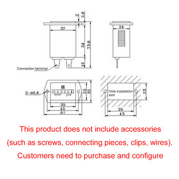 Counter Tractor Truck Rectangle Generator Sealed Hour Meter DC 10V-80V for Boats Trucks Tractors Cars Motorcycle Instruments