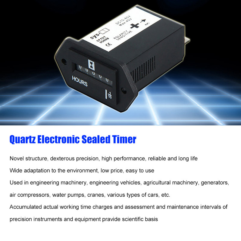 Počítadlo ťahačov, obdĺžnikový generátor, uzavretý počítadlo hodín DC 10V-80V pre lode, nákladné vozidlá, traktory, autá, motocykle, prístroje