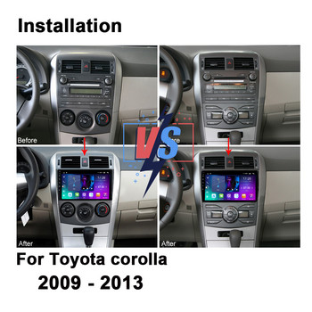 Android 11 Ραδιόφωνο αυτοκινήτου GPS Στερεοφωνικό βίντεο πολυμέσων για Toyota corolla 2009 - 2013 Αναπαραγωγή πλοήγησης Bluetooth 5.0 4G LTE WIFI DSP
