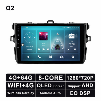 Autorádio s Androidom 11, GPS, multimediálne video, stereo pre Toyota Corolla 2009 - 2013, navigačný prehrávač, Bluetooth 5.0, 4G LTE, WIFI, DSP