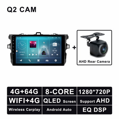 Autorádio s Androidom 11, GPS, multimediálne video, stereo pre Toyota Corolla 2009 - 2013, navigačný prehrávač, Bluetooth 5.0, 4G LTE, WIFI, DSP