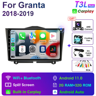 2 Din Android 11 Radio Stereo Auto Multimedia Player Video pentru LADA BA3 Granta Cross 2018 2019 Navigare GPS Carplay autoradio