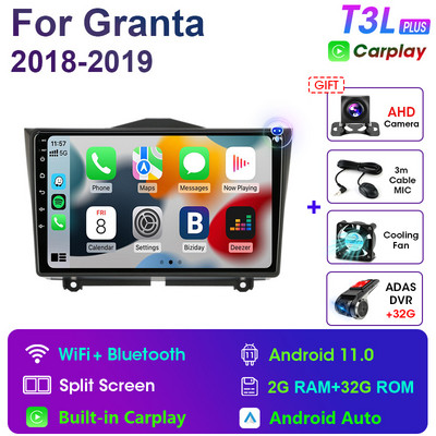 2 Din Android 11 Radio Stereo Auto Multimedia Player Video pentru LADA BA3 Granta Cross 2018 2019 Navigare GPS Carplay autoradio