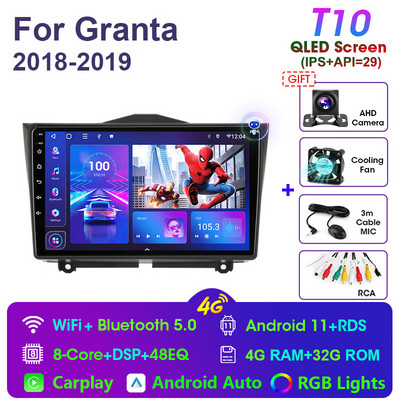 2 Din Android 11 Radio Stereo Auto Multimedia Player Video pentru LADA BA3 Granta Cross 2018 2019 Navigare GPS Carplay autoradio