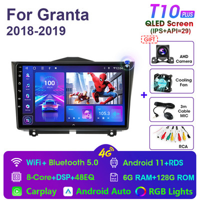 2 Din Android 11 Radio Stereo Auto Multimedia Player Video pentru LADA BA3 Granta Cross 2018 2019 Navigare GPS Carplay autoradio