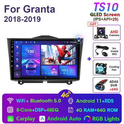 2 Din Android 11 Radio Stereo Auto Multimedia Player Video pentru LADA BA3 Granta Cross 2018 2019 Navigare GPS Carplay autoradio