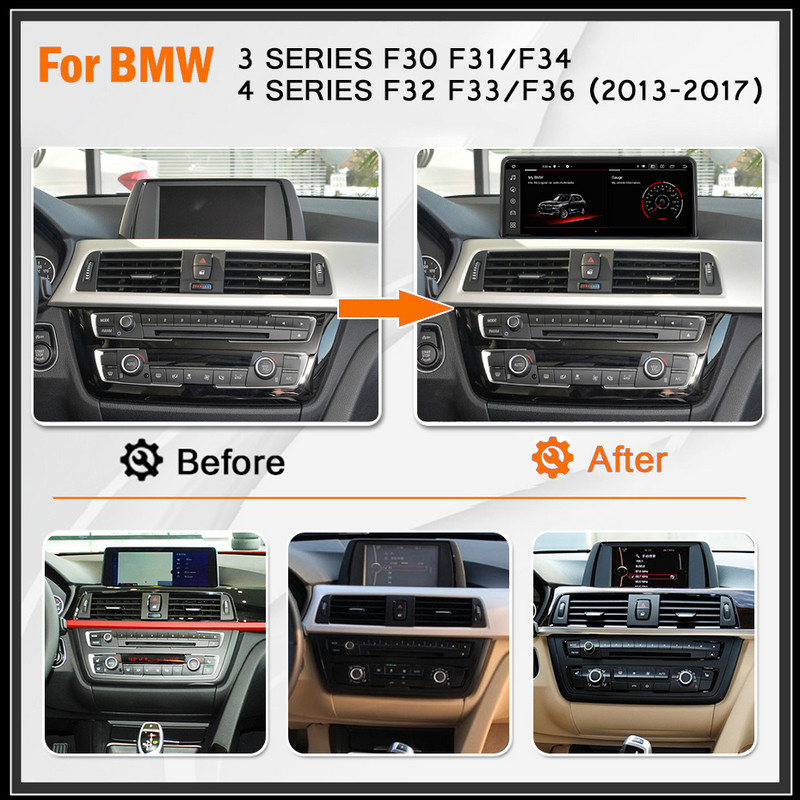 Radio auto 8G 256G Android 12 pentru BMW Seria 1 F20 F21/3 Seria F30 F31 F34/4 Seria F32 F33 F36 cu ecran video player Carplay