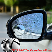 Bossnice 2 buc. Oglindă retrovizoare auxiliară cu montare cu ventuză pentru mașină, cu rotație de 360 de grade, cu cadru rotund cu unghi larg, oglindă pentru punct mort Nou