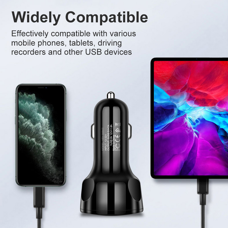 3.0 USB auto sigaretisüütaja 3 pordiga USB laadija sigaretisüütaja elektrooniline tulemasin Huawei Xiaomi Samsung iPhone jaoks