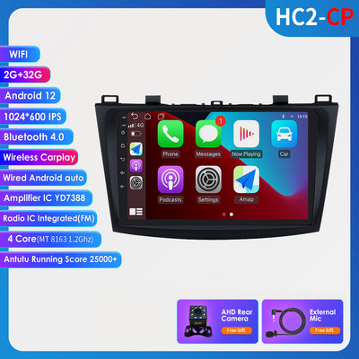 OSSURET 2 Din Android autórádió Mazda 3-hoz 2010 2011 2012 2013 Autoradio autó sztereó multimédia lejátszó GPS Carplay Wifi USB