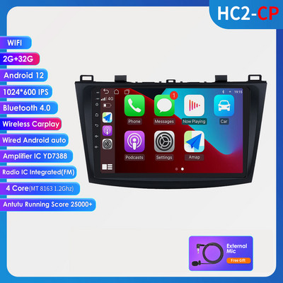 OSSURET 2 Din Android autórádió Mazda 3-hoz 2010 2011 2012 2013 Autoradio autó sztereó multimédia lejátszó GPS Carplay Wifi USB