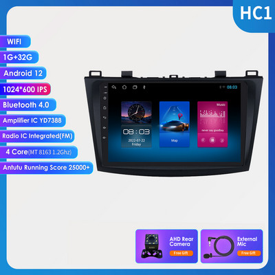OSSURET 2 Din Android autórádió Mazda 3-hoz 2010 2011 2012 2013 Autoradio autó sztereó multimédia lejátszó GPS Carplay Wifi USB