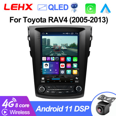 LEHX L6 Pro 2Din Android 11 automobilio radijo daugialypės terpės vaizdo įrašas, skirtas Toyota RAV4 Rav 4 2005-2013 Carplay Navigation GPS Stereo Tesla 9,7"