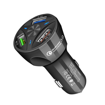 Qc3.0 autós mobiltelefon töltő Három USB autós gyorstöltő autós töltő 3.1A One Drag Three QC 3.0 autós kiegészítők Xiaomi Iphone készülékhez