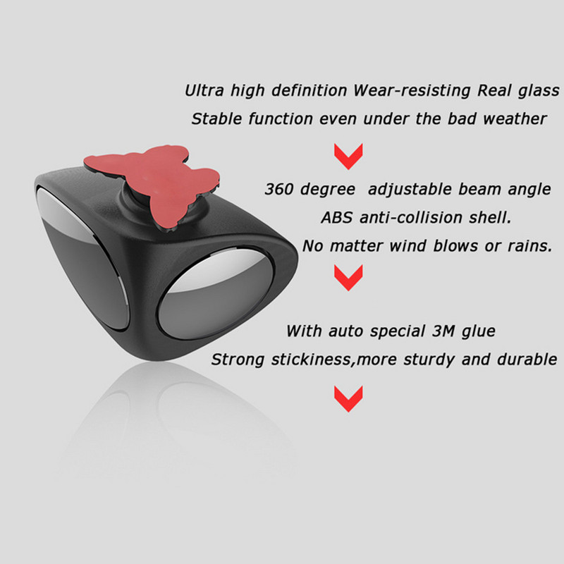 Oglindă pentru unghiul mort pentru mașină 2 în 1 Oglindă cu unghi larg 360 de rotație Oglindă retrovizoare convexă reglabilă Oglindă roată din față pentru mașină