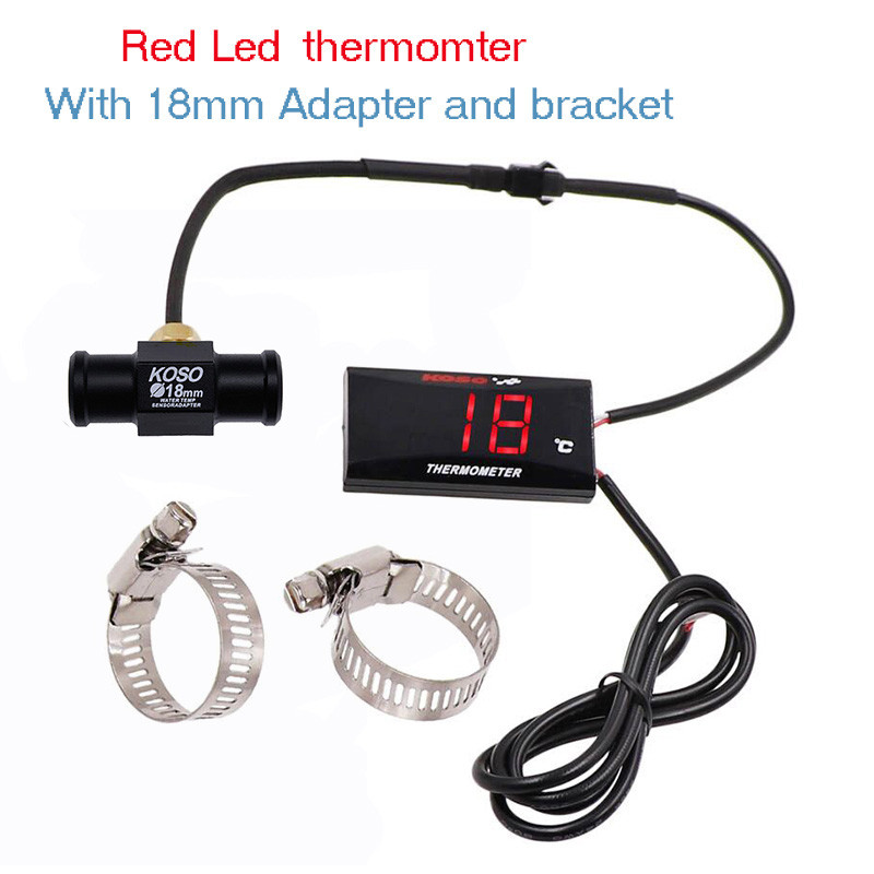 Mini contor de temperatură a apei KOSO pentru motocicletă pentru XMAX250 300 NMAX CB 400 CB500X Adaptor pentru temperatura apei pentru scuter și curse