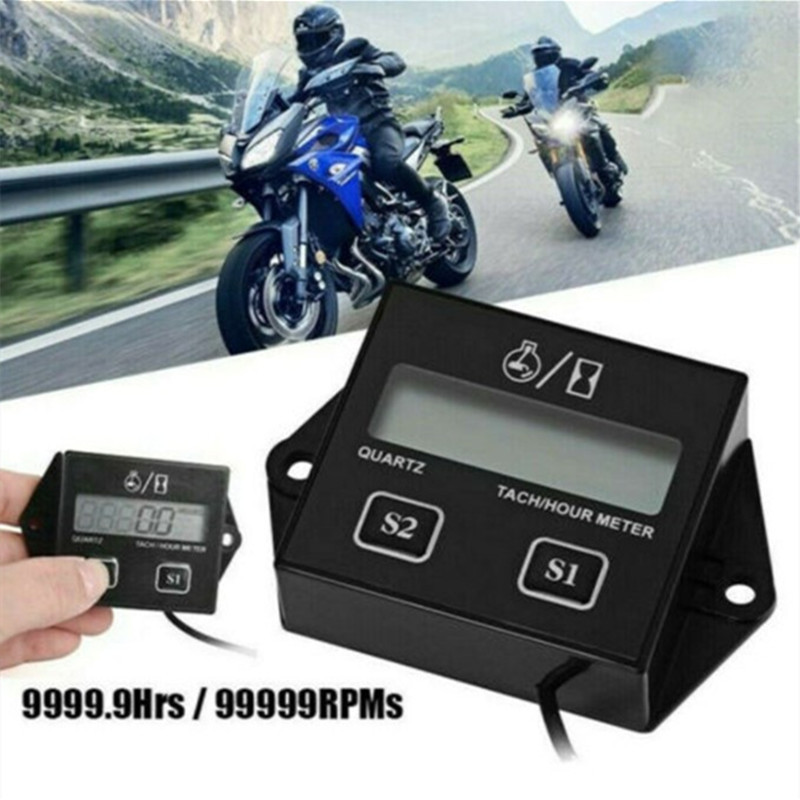 LCD digitális motor számláló fordulatszámmérő mérő fordulatszám mérő 2 4 ütemű benzin vízálló autó motoros láncfűrész csónakhoz