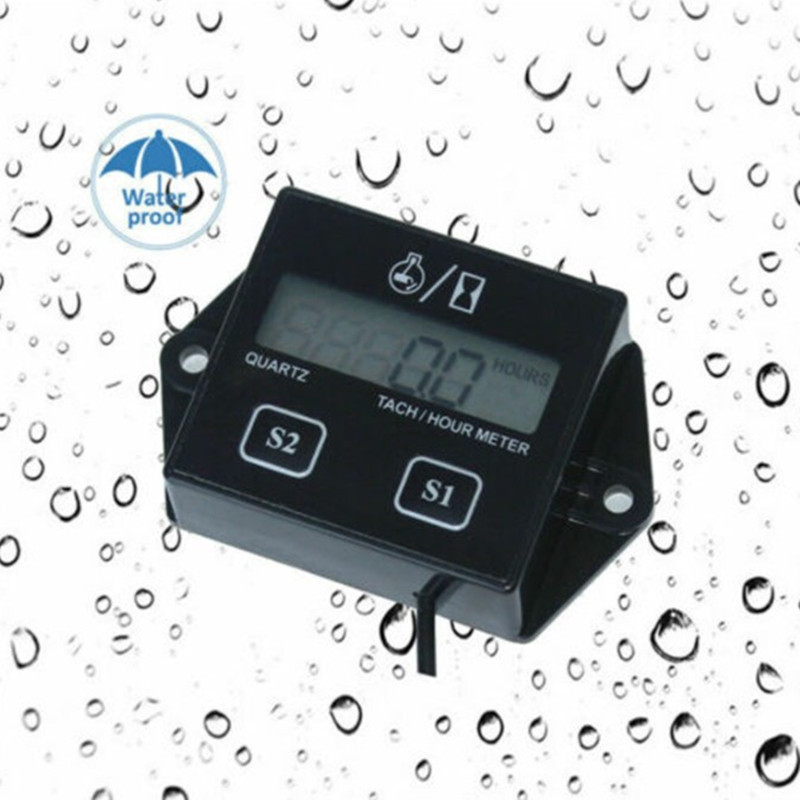 LCD digitális motor számláló fordulatszámmérő mérő fordulatszám mérő 2 4 ütemű benzin vízálló autó motoros láncfűrész csónakhoz