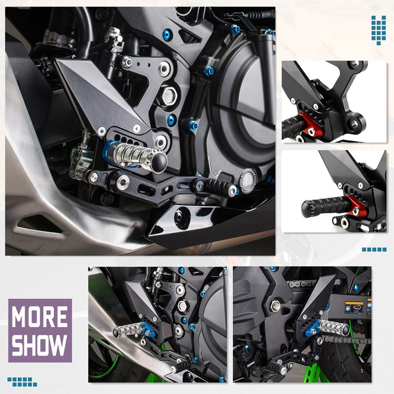 Pentru KAWASAKI Ninja400 Ninja 400 Z400 Z 400 2018-2021 Seturi din spate Înălțiți pedala Resets reglabile Picioare Levier schimbător Kit de frână