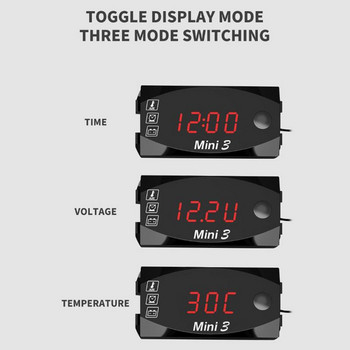 Три в 1 Велосипеди Електронен часовник Термометър Волтметър Мотоциклети Електронни часовници Термометри Волтметър Цифров LED
