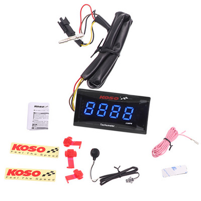 koso fordulatszámmérő Motorkerékpár fordulatszám-mérő 0-2000 rpm digitális kijelző piros és kék LED-del