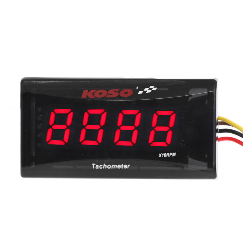 koso fordulatszámmérő Motorkerékpár fordulatszám-mérő 0-2000 rpm digitális kijelző piros és kék LED-del