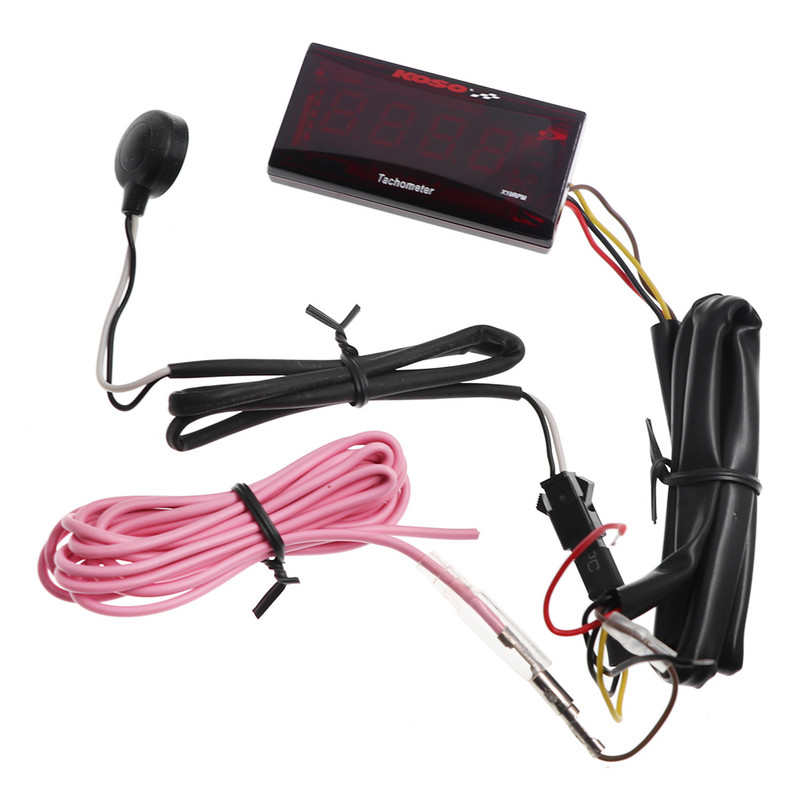 koso fordulatszámmérő Motorkerékpár fordulatszám-mérő 0-2000 rpm digitális kijelző piros és kék LED-del