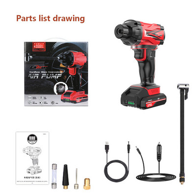 6000mAh Автомобилен въздушен компресор Преносима безжична помпа за помпане на гуми 12V 150PSI Безжична електрическа въздушна помпа за мотоциклет