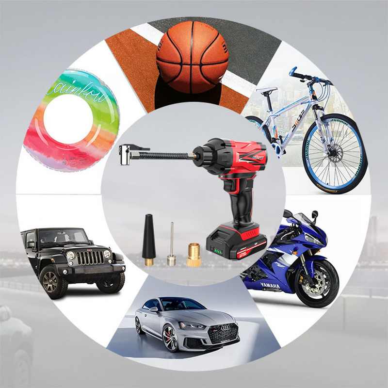 6000mAh Автомобилен въздушен компресор Преносима безжична помпа за помпане на гуми 12V 150PSI Безжична електрическа въздушна помпа за мотоциклет