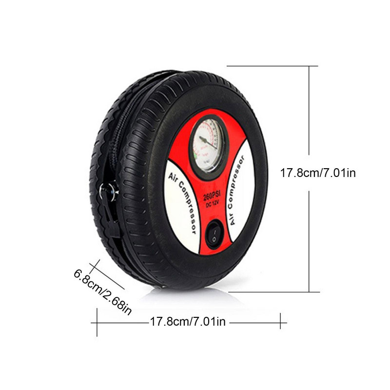 Mini pompa de aer pentru masina 260psi 12v mini compresor de aer mini anvelopa electrica pompa de aer portabila pentru masina compresor automat umflator anvelope V6i0