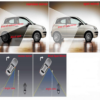 2 τεμάχια ευρυγώνιος κυρτός καθρέφτης τυφλού σημείου HD 360 μοιρών Ρυθμιζόμενος οπισθοπορείας Δίσκος ασφαλείας για στάθμευση οχήματος αυτοκινήτου χωρίς στεφάνη όπισθεν
