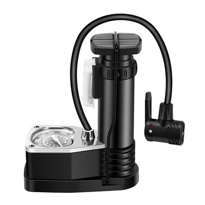 Pompă de bicicletă pentru mașină cu ecartament de 160PSI, aliaj de aluminiu, pedală de umflare, furtun extern, pompă de aer pentru anvelopă de bicicletă MTB pentru baschet