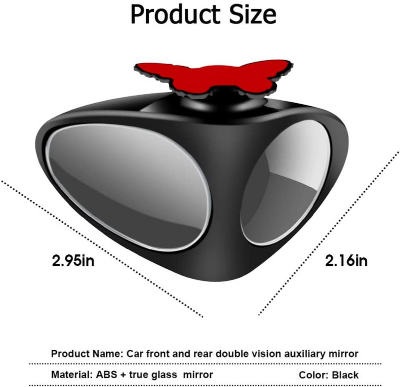 1 buc oglindă convexă pentru unghi orb pentru mașină, rotativă la 360 de grade, pe 2 părți, accesorii de siguranță pentru oglindă de parcare pentru exterior
