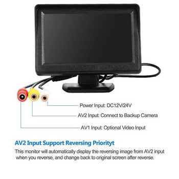 Комплект приемник за безжичен 2.4G предавател 4.3-инчов екран на автомобилен монитор за камера за задно виждане TFT LCD дисплей HD цифров цветен