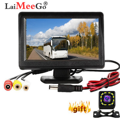 Kit receptor emițător fără fir 2.4G Ecran de monitorizare auto de 4,3 inci pentru camera de marșarier cu vedere spate Afișaj LCD TFT color HD digital