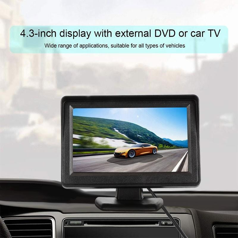 Kit receptor emițător fără fir 2.4G Ecran de monitorizare auto de 4,3 inci pentru camera de marșarier cu vedere spate Afișaj LCD TFT color HD digital