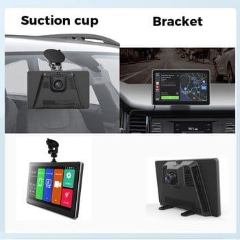 Универсално 7-инчово огледало за кола Радио за кола Мултимедия 4K WiFi GPS Видеорекордер Безжичен Carplay&Android Auto AUX Кабелен Bluetooth