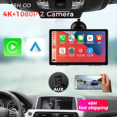 Univerzális 7 hüvelykes autós tükör autórádió multimédiás 4K WiFi GPS videorögzítő vezeték nélküli Carplay&Android Auto AUX vezetékes Bluetooth