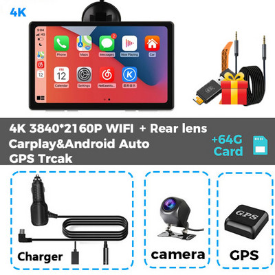 Oglindă pentru mașină universală de 7 inchi Radio pentru mașină Multimedia 4K WiFi GPS Video Recorder Wireless Carplay & Android Auto AUX cu fir Bluetooth