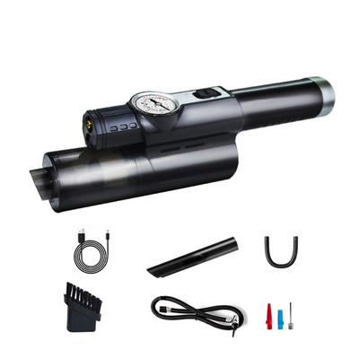 Aspirator 4-în-1 120W, umflator anvelope, manometru digital portabil pentru presiunea anvelopei, afișaj LCD, lumină cu LED, pompă pentru compresor de aer