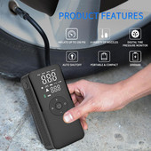 Compresor de aer 12v pompă de aer pentru mașină umflator portabil anvelope pompă electrică pentru motociclete compresor de aer pentru mașină motociclete Bicy Q2p7